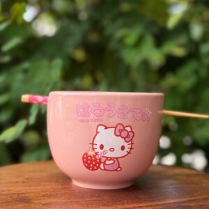 Sanrio Hello Kitty Ceramic Ramen Bowl with Chopsticks